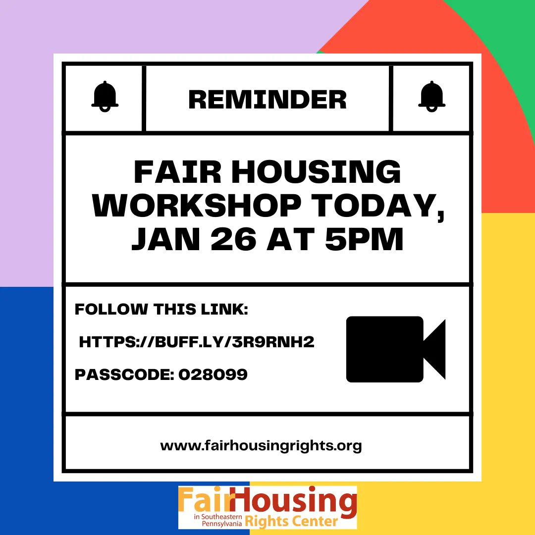 FairHousing4All's tweet photo. It's almost time for our Fair Housing workshop on LGBTQ+ specific fair housing rights! Anyone and everyone is welcome to attend and learn more about what their rights are when it comes to fair housing. Follow the link below to attend. See you soon!
https://t.co/ics31Ghiji https://t.co/rvkIILBNHJ