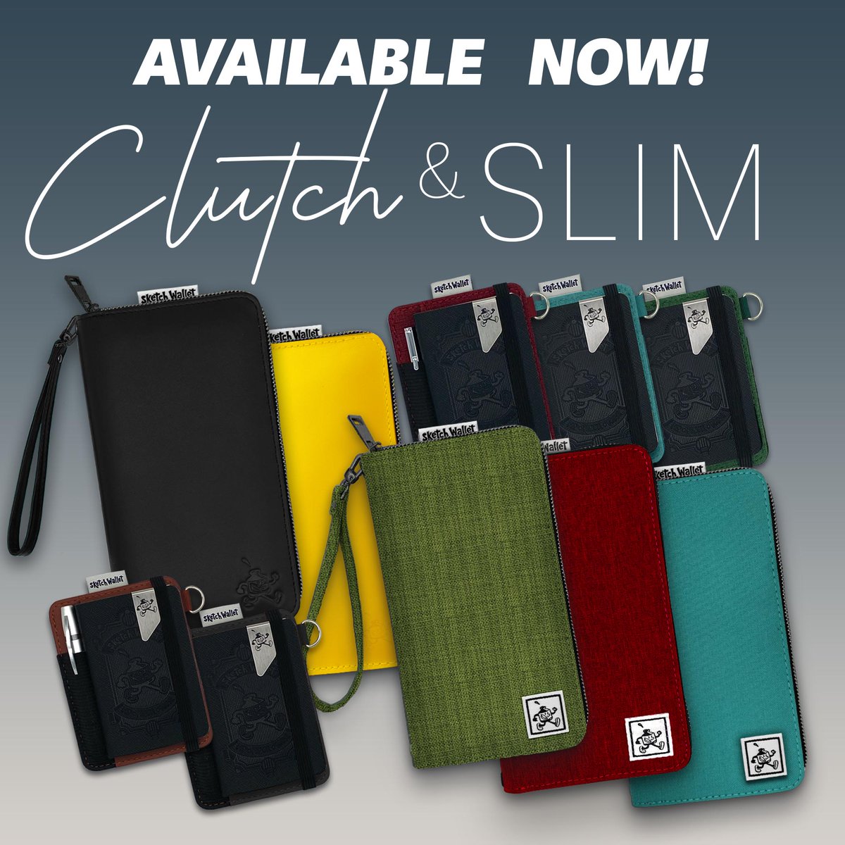 The wait is over, Clutch and Slim Sketch Wallets are available on our website now!