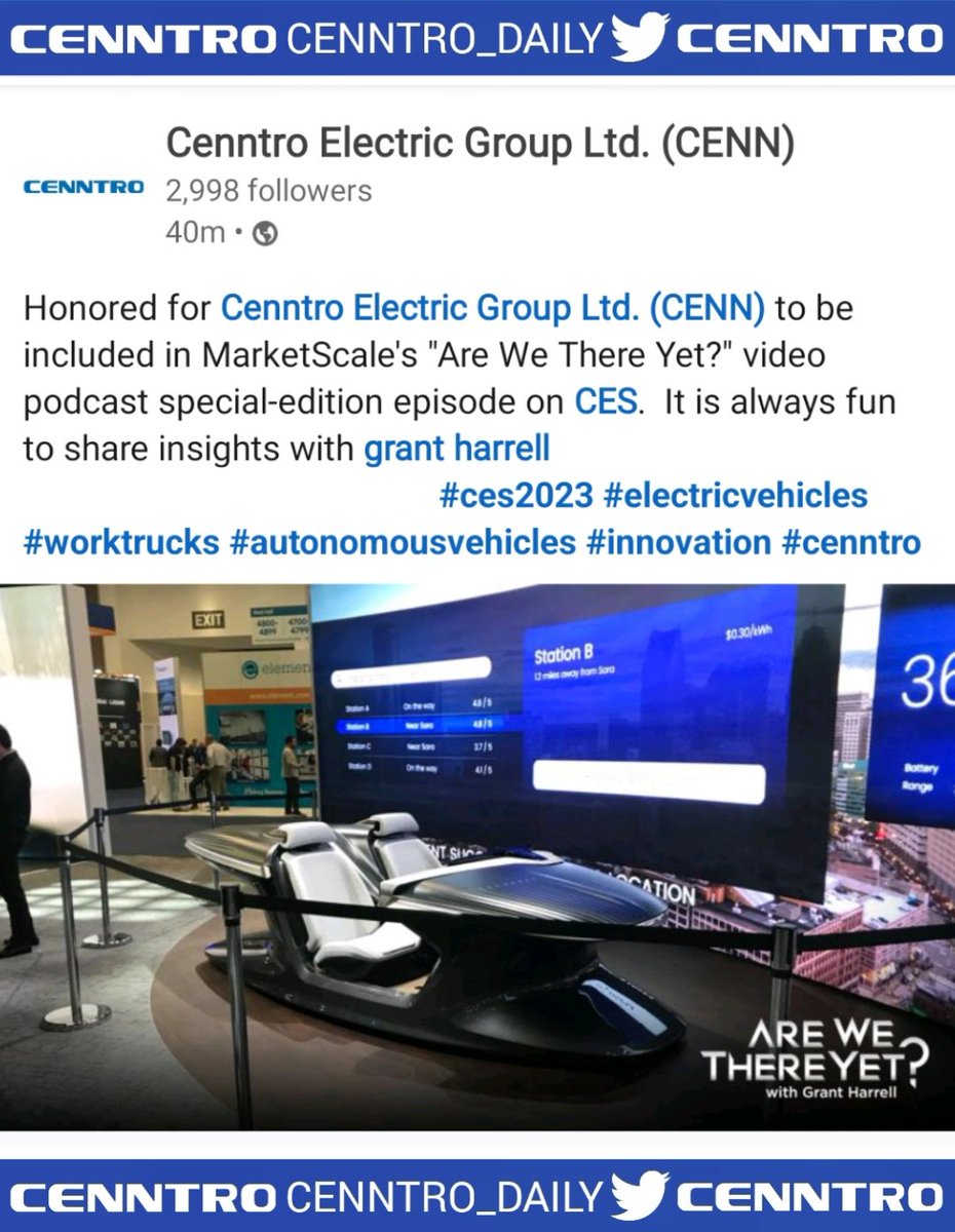 _X_Alex_'s tweet photo. #CENN #CENNTRO $CENN
#ELECTRICVEHICLES ⚡️#EV
#LOGIMAX #LM864H
#ICHASSIS100 #ICHASSIS1000
#CES23 #CES23
Information
In the link below
https://t.co/kCPCIFqv13 https://t.co/mpSEbYDwSX