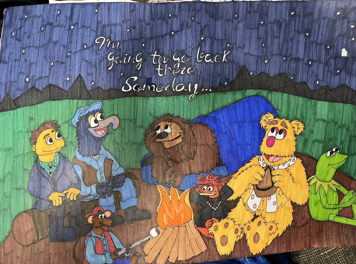 ItsMollyClews's tweet image. “There’s not a word yet, for old friends who’ve just met, part heaven, part space or have I found my place, you can just visit but I plan to stay, I’m going to go back there someday”✨❤️ 

#Muppets #Muppetwt #fanart