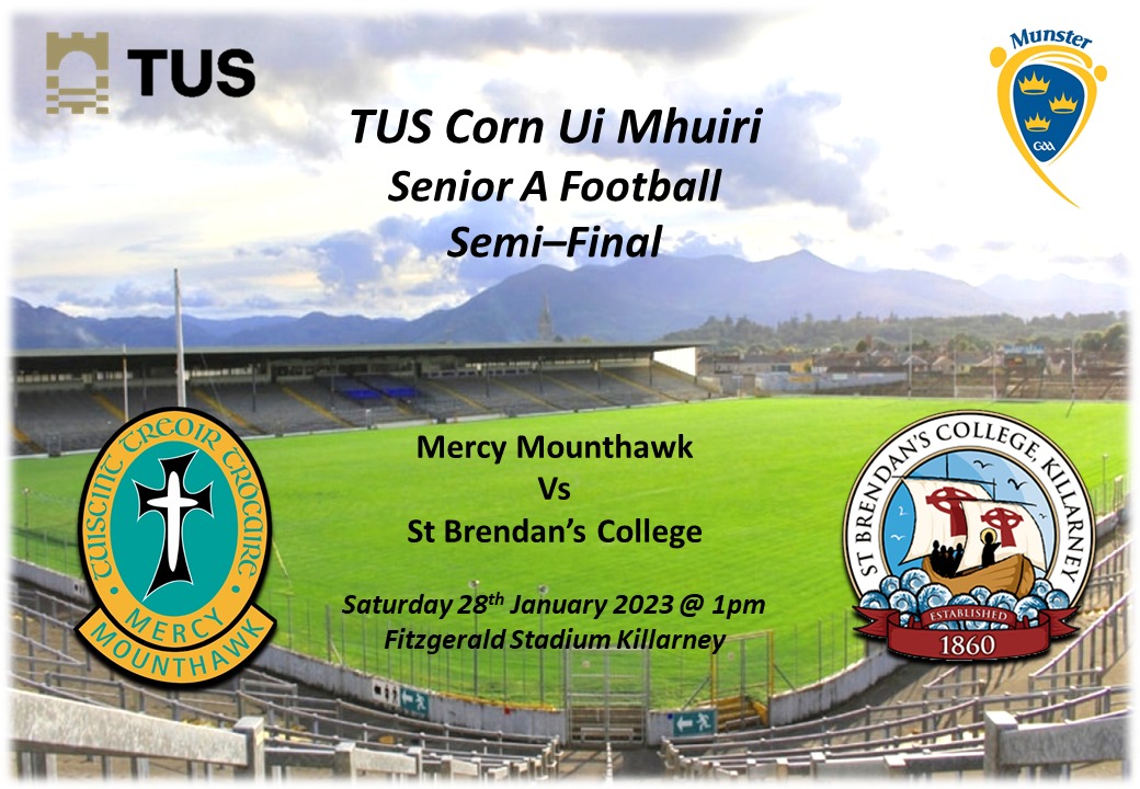 GAAMounthawk's tweet photo. TUS Corn Ui Mhuiri. Senior A Boys Football Semi-Final @MounthawkMercy Vs @thesemkillarney

Saturday January 28th 23
Thrown In:1pm 
Venue:@fitzgeraldstad

Please come support the players on this big occasion in the schools history. 💚🖤💚🖤💚🖤💚🖤💚🖤 💚🖤💚🖤 💚🖤 https://t.co/BXOwDrg4tF