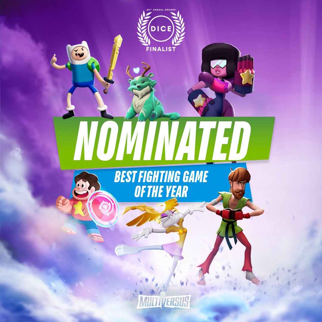 We've got all the feels! #MultiVersus has been nominated for Best Fighting Game of the Year at the #DICEAwards! Congrats to all of the nominees! You can see all finalists here: interactive.org/awards/26th_di… <a href="/Official_AIAS/">Academy of Interactive Arts & Sciences</a>