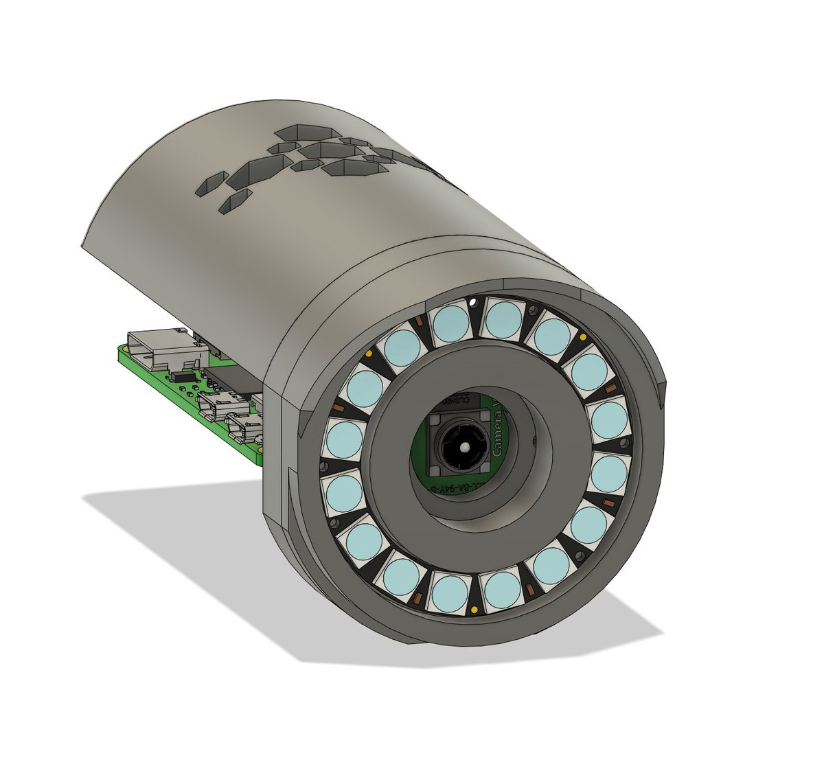NotEnoughTECH's tweet image. This starts to look like something. Why don&apos;t you follow me to see how this turns out?

@Raspberry_Pi  #CameraModuleV3 #RaspberryPiZero2W #neopixels #Fusion360