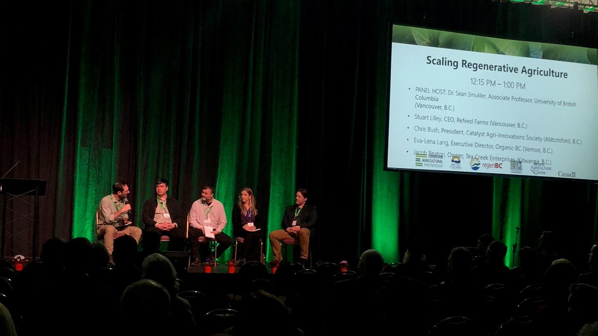ubcLFS's tweet photo. #ubcLFS researcher @smsmukler hosted a panel today at the @pacagshow on how regenerative agriculture could work for BC. https://t.co/lNuiKyQ3bT