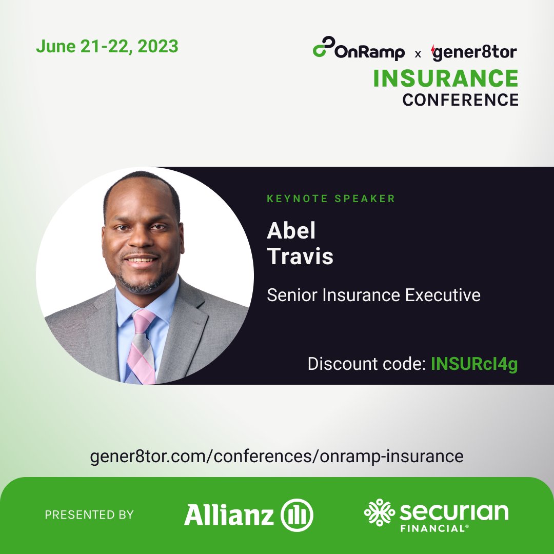 Excited to give the keynote address at <a href="/gener8tor/">gener8tor</a> where I'll discuss what the #insurtech and #fintech space will look like in the next 10 years, the importance of the relationships between organizations, and #insurance as a human-centered business.

#educate #inspire #innovate