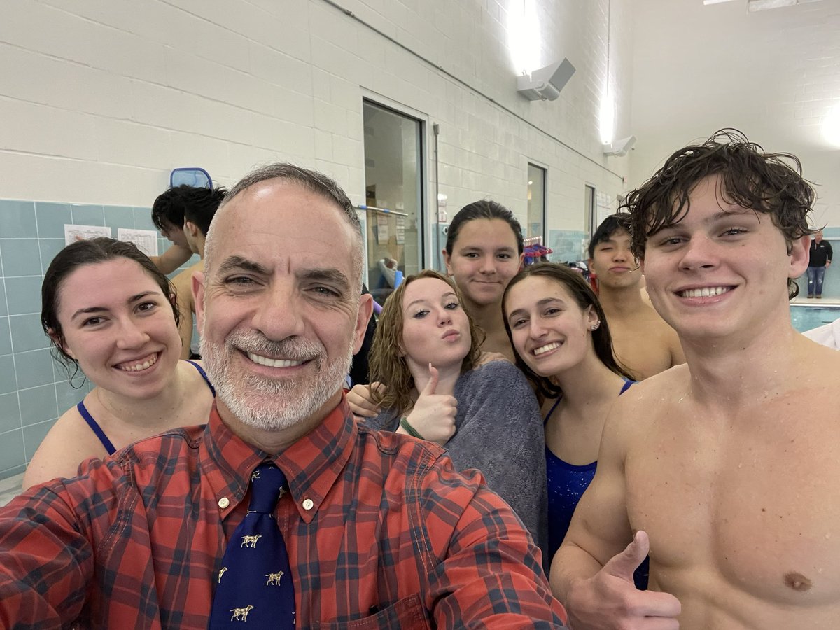 Dr_JS_Cascone's tweet photo. Slowly, but surely working my way through the winter, athletic season, enjoyed spending some time today with the girls and boys swim teams (and swim parents) at their meet against Manasquan. Great effort today!  @HolmdelHS https://t.co/T8fqHFEP7q