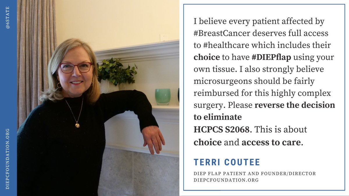 6state's tweet photo. We are concerned for our #breastcancer community @Cigna just announced they will NOT accept the appropriate code for a TRUE #DIEPflap Hard stop date: March 12! Keep S2068 ALIVE and retract the unapproved @AMA revision to 19364. Who is with me? #bcsm #BreastReconstruction https://t.co/3qGEdrQtAB