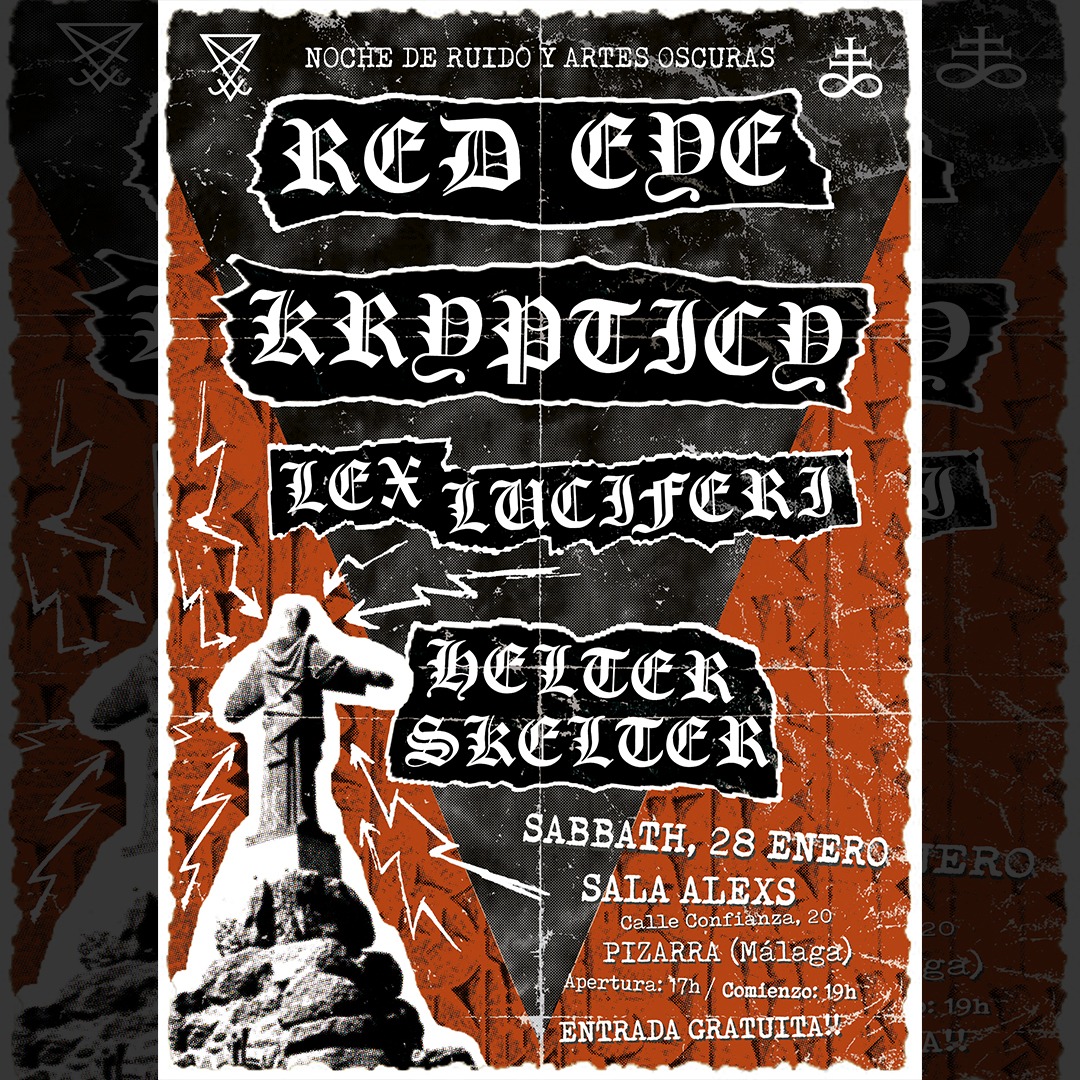 Red Eye, <a href="/Krypticyband/">Krypticy</a> , Lex Luciferi y Helter Skelter este sábado en Pizarra --> goetiamedia.com/noticias-red-e…
