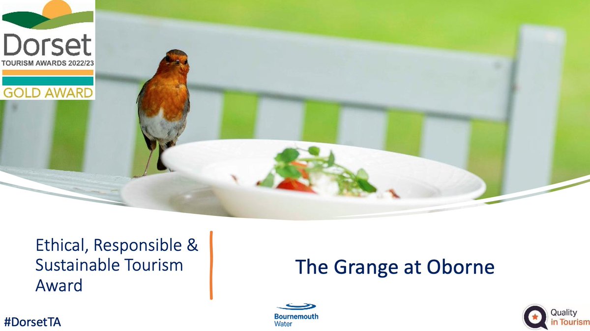 Congratulations The Grange at Oborne <a href="/GrangeatOborne/">The Grange at Oborne</a> winning #Gold for #Ethical #Responsible and #Sustainable Tourism at #DorsetTA