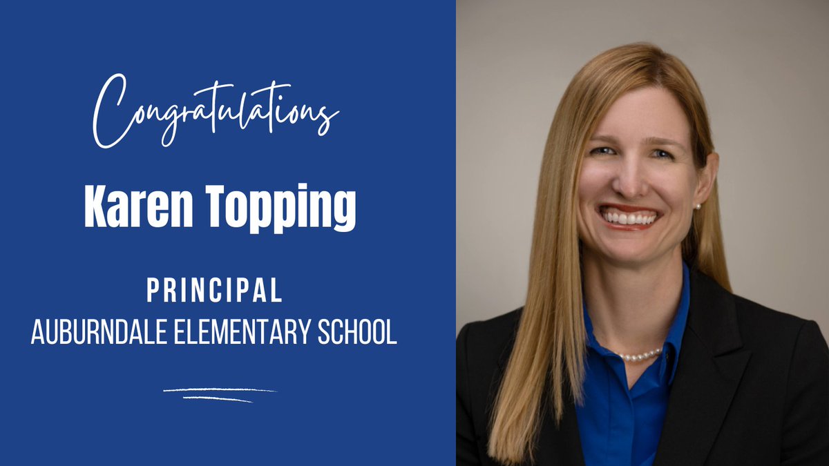 🎉 CONGRATULATIONS! Karen Topping named 🆕 principal at Auburndale Elementary School!

STORY ➡️ bit.ly/403uyUO

#WeAreJCPS <a href="/AuburndaleElem/">Auburndale Elementary School</a>