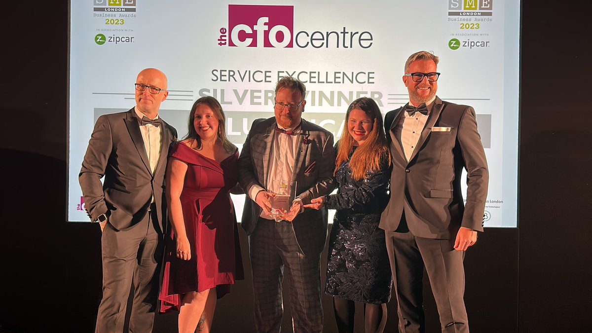 The @thecfocentreuk Service Excellence Silver Winner is @lucidica! Huge congratulations this evening!