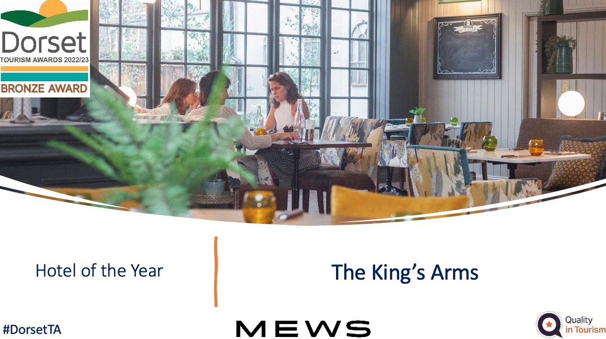We have joint #Bronze awards for #Hotel of the Year at #DorsetTA – well done to both The Grange at Oborne @grangeatOborne and The King’s Arms Dorchester <a href="/thekingsarms_so/">The Kings Arms</a>