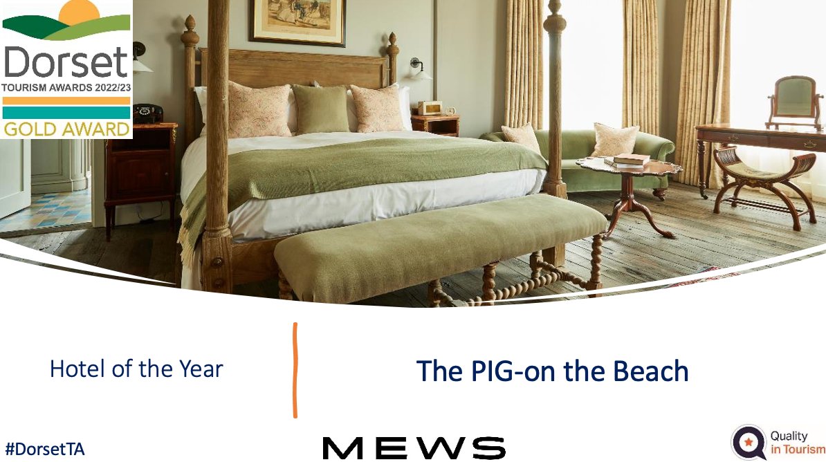 DorsetTourAwds's tweet photo. Congratulations The PIG-on the Beach @The_PIG_Hotel winning #Gold in the #Hotel category at #DorsetTA https://t.co/dYWwHfDScX