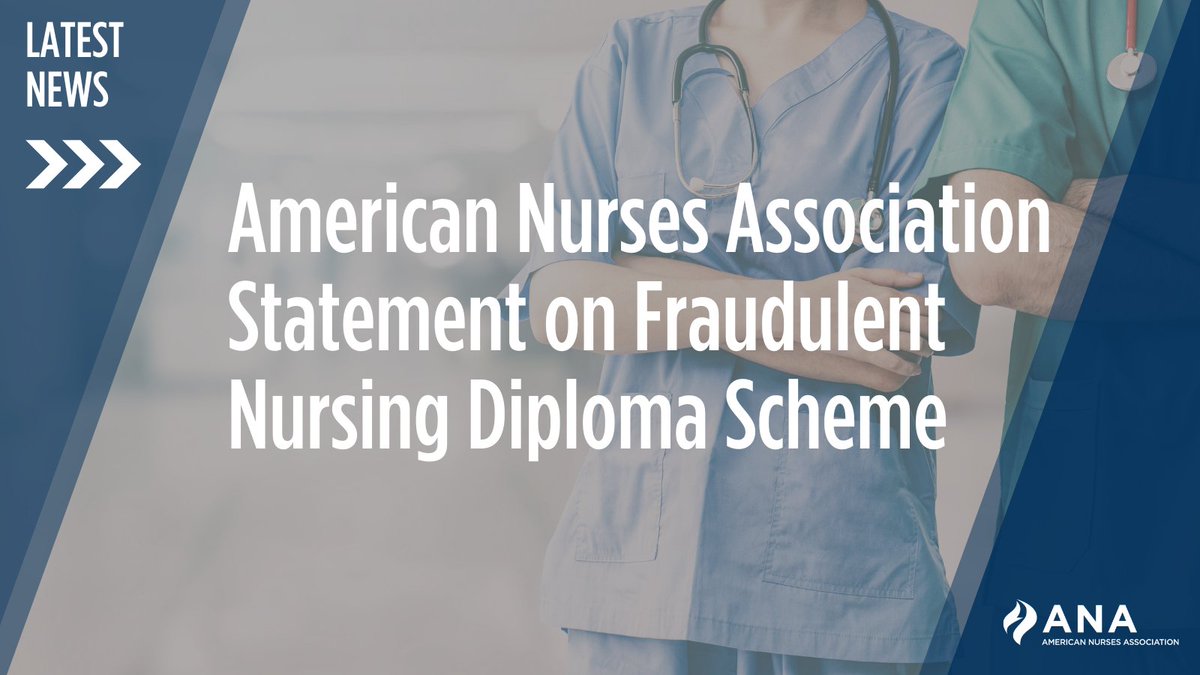 ANANursingWorld's tweet photo. A #nurse's unmatched clinical expertise cannot be bought. It can only be earned through a life-long dedication to learning and honest work. Read @ANAPresident's statement on the fraudulent nursing school diploma and credentialing scheme: https://t.co/oypPyFBibY https://t.co/2zxIvb22B5