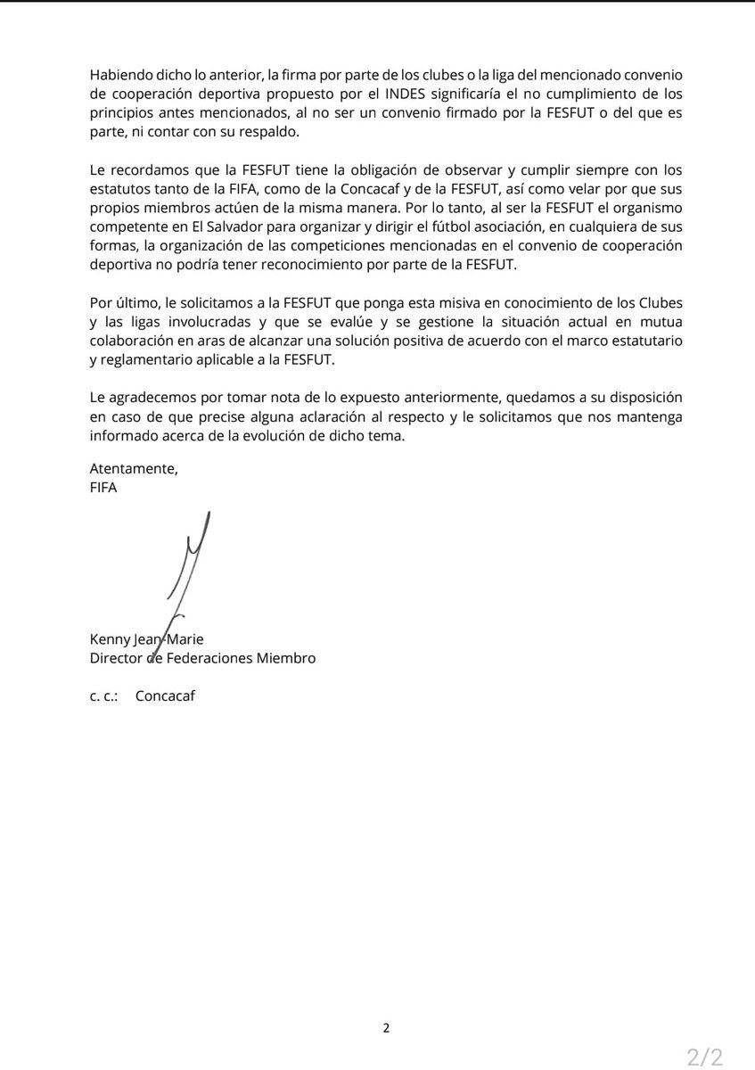 fesfut_sv's tweet photo. #DocumentoOficial | Misiva oficial de @FIFAcom recibida por nuestra institución. https://t.co/lSf7EkH3JN