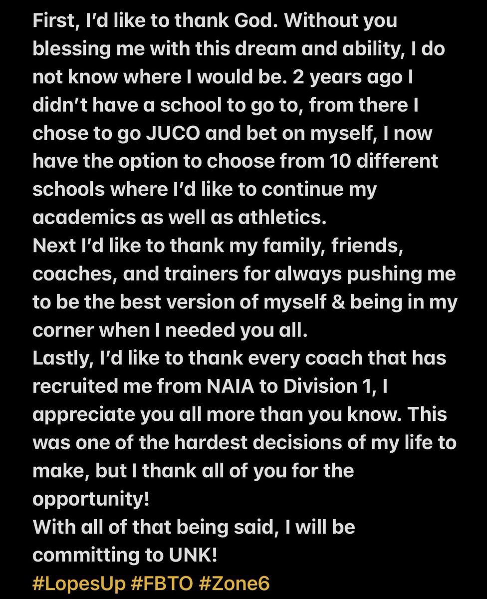 Stephen__lew's tweet photo. Committed!! @UNK_Athletics 
Thank you God☝🏿
@CoachRHeld @Coach_CEllis @CoachM_Harper @TheGodfather_O 
@KennyZamberlin @Pick6_Lee https://t.co/9BrHA50y0Z