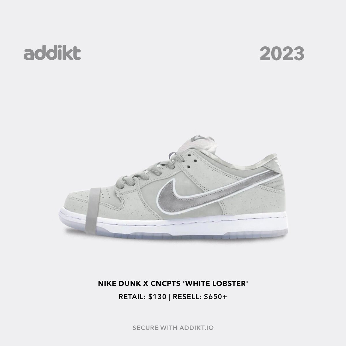 Nike Dunk x CNCPTS 'White Lobster' dropping this year!
Cop the drop with Addikt 
-
Sign up for Addikt 3.0 at addikt.io or click the link in our bio.