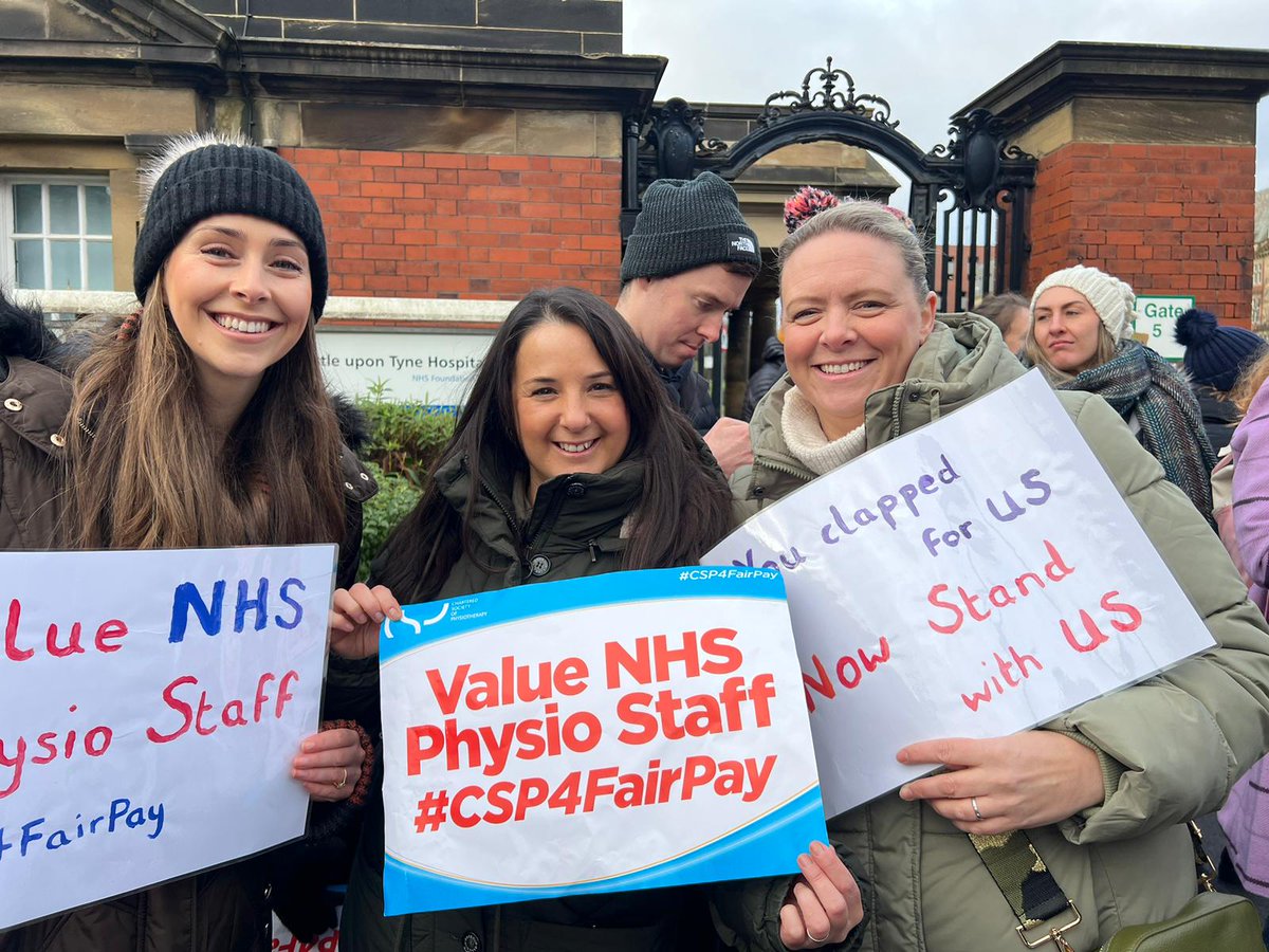 Standing with my physiotherapy colleagues on the picket line. It is time to invest in the NHS to retain staff and keep it free at the point of access
1, 2, 3, 4, 5 Keep our NHS alive
5, 6, 7, 8 It's time to negotiate 
#CSP4FairPay #WeDemandBetter #SaveOurNHS