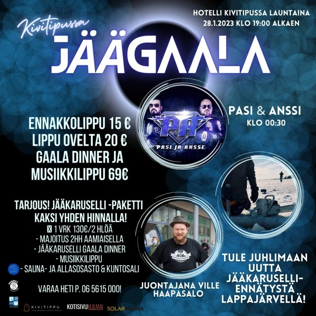 Sahaan maailman suurinta jääkarusellia Lappajärvellä. Lauantaina juhlat - tervetuloa!