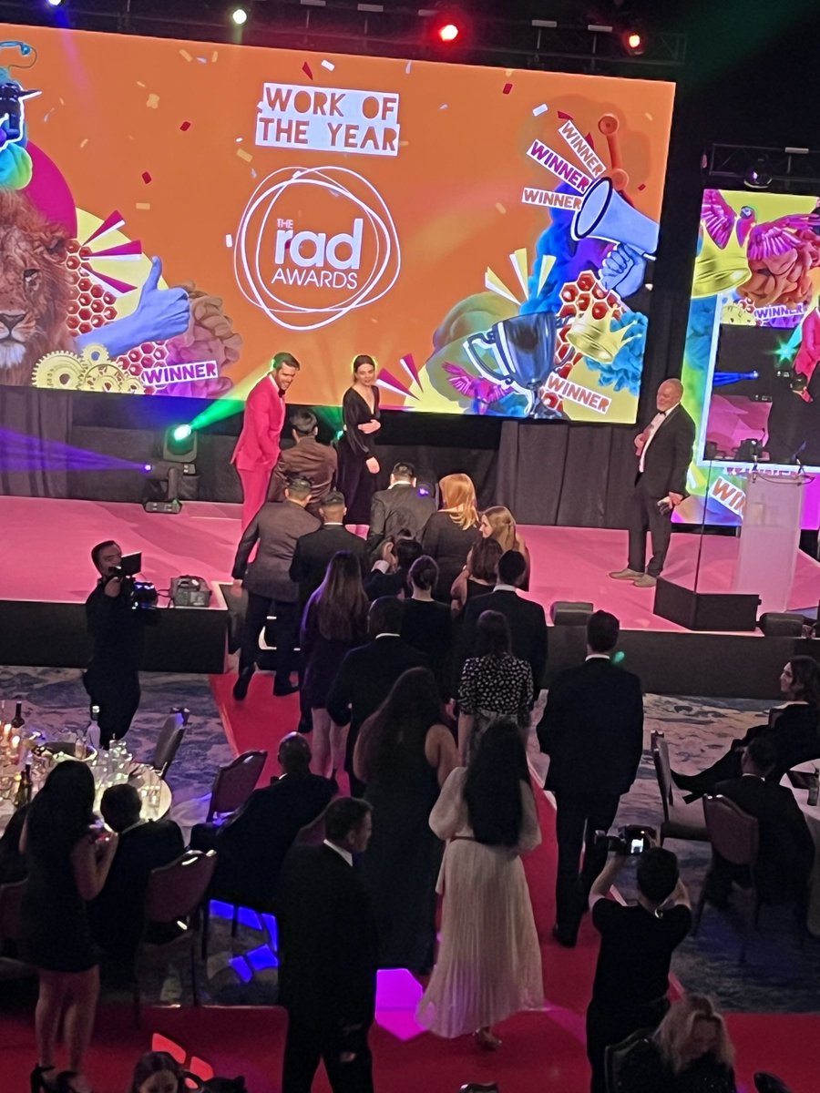 TheRADawards's tweet photo. We now come to our final trophy of the evening, the prestigious Work of the Year award. This campaign is selected from this evening's winners. And the winner is…  … Active Inclusion by @capgemini and @pink_squid!   Congratulations on your well-deserved win! 🎉  #RADS2023 https://t.co/G30jnopcmH