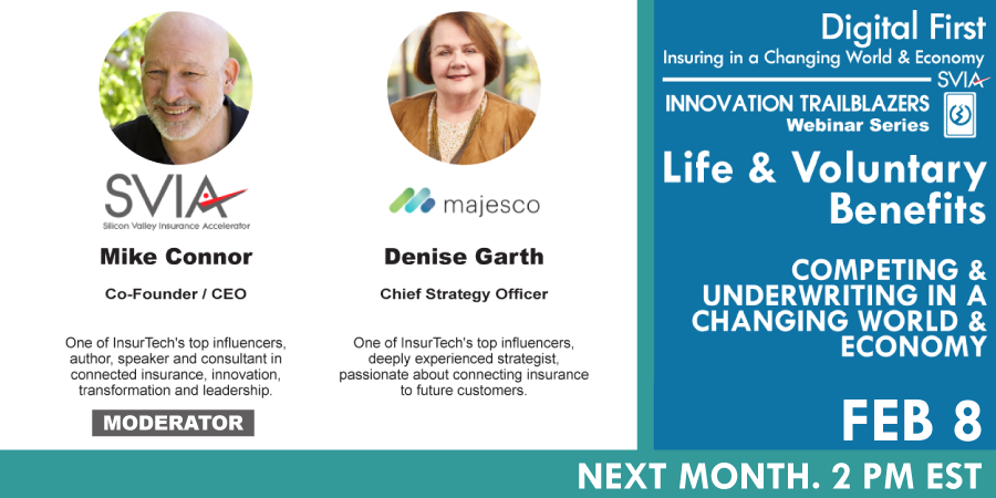 SVIAccelerator's tweet photo. Join @MikeatSpice of SVIA &amp; @denisegarth of @Majesco_Inc at Our Free #InsurTech #Webinar | Info → https://t.co/VuLCpKiQCN | #LifeVoluntaryBenefits #FutureOfInsurance #DigitalFirst #InsuranceLeaders #Underwriting #DigitalInsurance #Insurance2023 #InsurTech #SVIAEvents https://t.co/MT7PZDZ0Gs