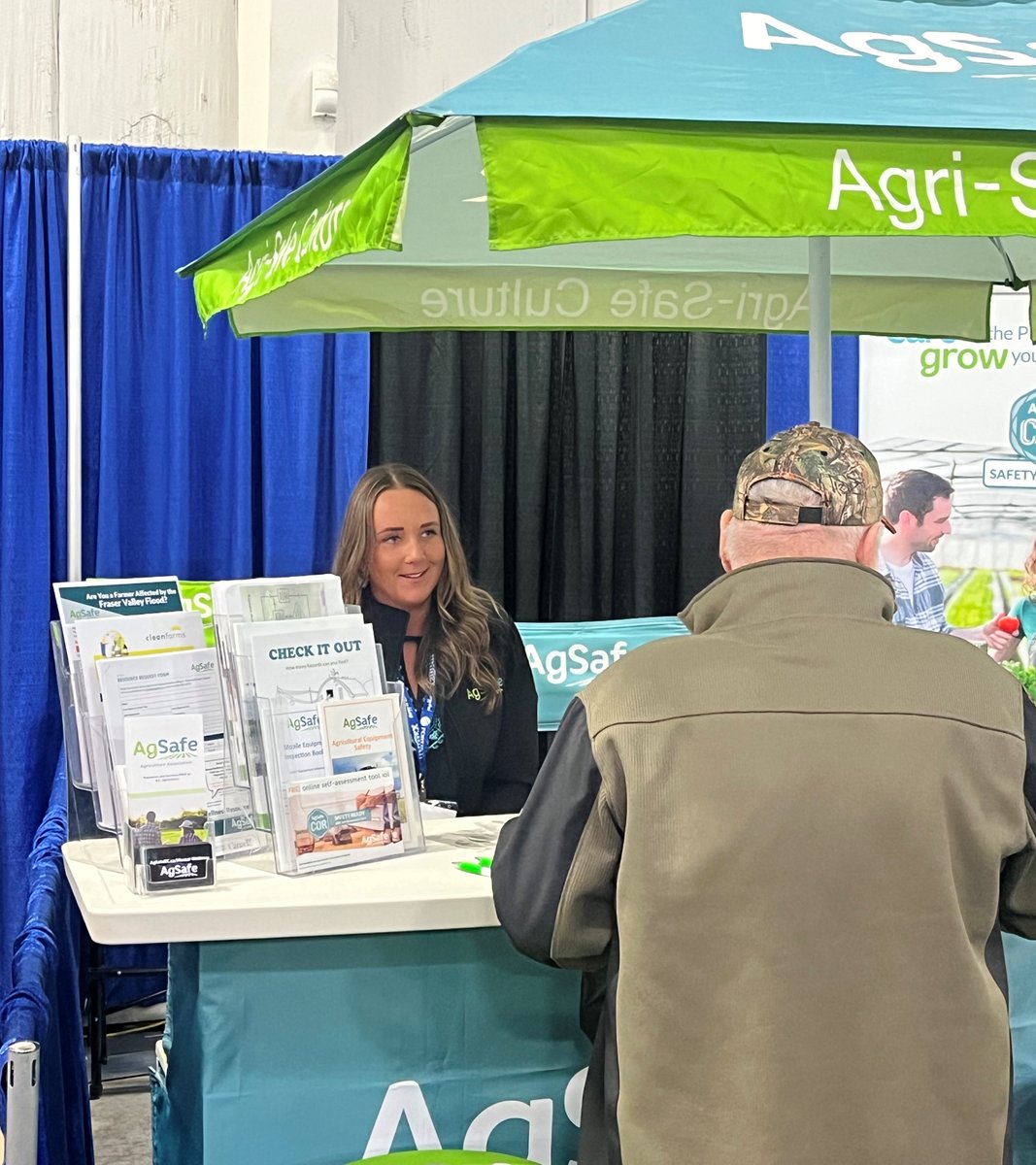 If Emily is your AgSafe representative, and you missed connecting with her at the Pacific Ag Show today, she’ll be back at the AgSafe booth (# 648) tomorrow.

<a href="/pacagshow/">PacAgShow</a> 
#PAS2023 #farmsafety #BCag #BCfarming