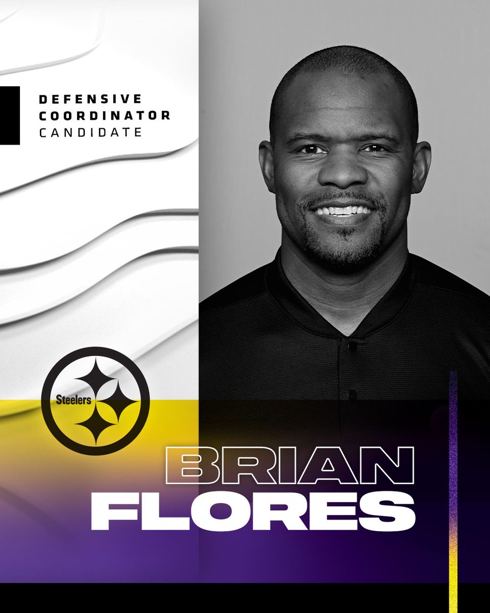 Vikings's tweet photo. We have completed an interview with Steelers Senior Defensive Assistant and Linebackers Coach Brian Flores for our open defensive coordinator position. https://t.co/WWGksx0ma3