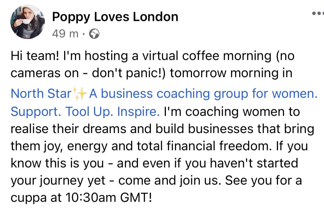 Join me tomorrow for a cuppa :) facebook.com/groups/evakatz…