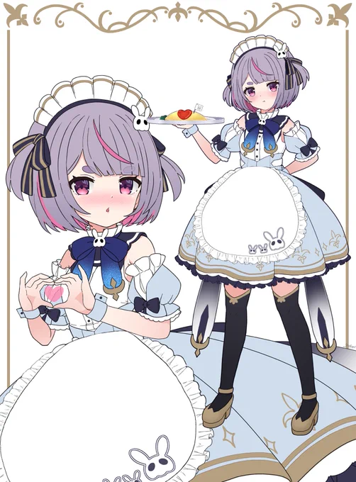 べに様の枠で言ってたぶいすぽメイドカフェがあった世界線のみみたやナンデアタシナンダヨ!って顔でオムライスコールしてもらいて~「オイシクナレーモエモエキュンッ」ぶいすぽメイドカフェ待ってます。リプに白背景と配信枠貼っておきます。#ミミ画 #べにっき #らび描き 