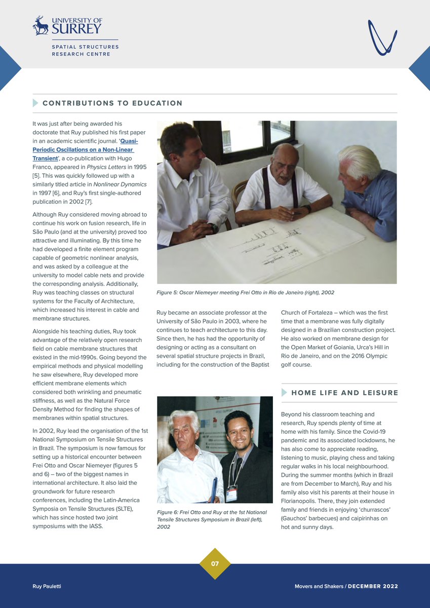 structures2021's tweet photo. Read our piece on Ruy Pauletti (@usponline) from our #moversandhakers e-magazine to learn more about his career shift &amp; #tensionstructures!
Get a free copy of the full e-magazine by following this link: https://t.co/A8J0jCmAQm 
#IASS #Engineering #structures https://t.co/DacEV5fBhl