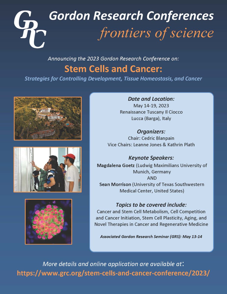 JonesLabUCSF (@joneslabucsf) on Twitter photo Join us for this incredible <a href="/GordonConf/">Gordon Research Conferences</a> on #StemCells and #Cancer in beautiful #Tuscany organized with <a href="/CedricBlanpain/">Cedric Blanpain</a> and <a href="/PlathLab/">Plath Lab</a>!!🔬🧐🇮🇹 Join us for this incredible <a href="/GordonConf/">Gordon Research Conferences</a> on #StemCells and #Cancer in beautiful #Tuscany organized with <a href="/CedricBlanpain/">Cedric Blanpain</a> and <a href="/PlathLab/">Plath Lab</a>!!🔬🧐🇮🇹