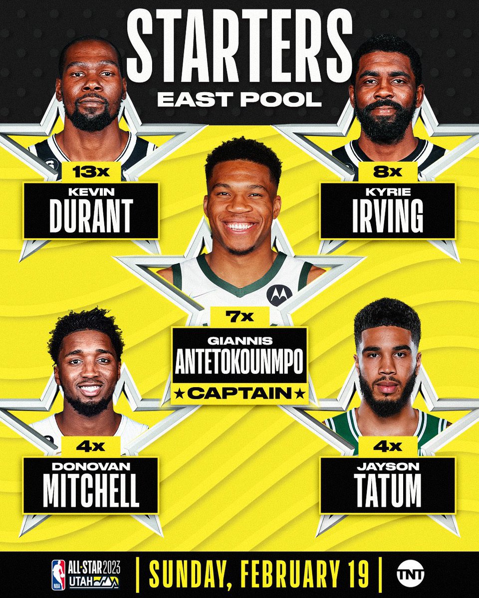 ParlonsNBA's tweet photo. Voici les starters du ASG 2023 ! ✨

Vous validez ? https://t.co/cA1S1yCDEg