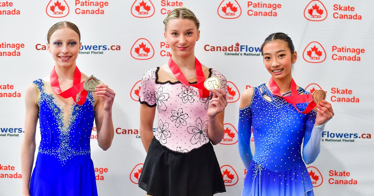 SkateCanada's tweet photo. Novice women free program results/ Résultats femmes novices – programme libre:

🥇- Gabrielle Jugnauth | BC/YK
🥈- Mély-Ann Gagner | QC
🥉- Lucille Yang   | ON https://t.co/yhcb1Jh5i1