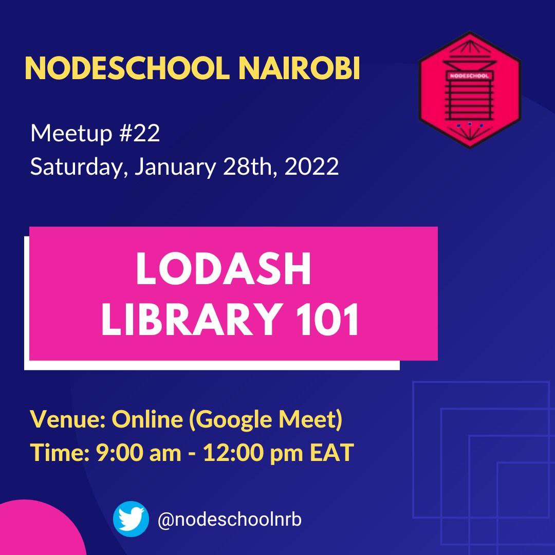 The lodash JavaScript library will be taking center stage in our first session for 2023. An extremely popular library that's used by most of your favorite Javascrpt frameworks under the hood.  Grab your ticket for the event at eventbrite.com/e/nodeschool-n…
#javascript