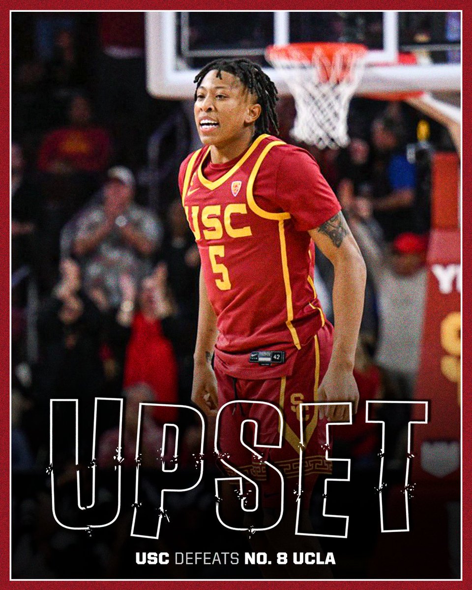 USC completes the comeback against No. 8 UCLA ✌️ <a href="/USC_Hoops/">USC Men's Basketball</a> 

Their first AP Top-10 win since 2017, also against No. 8 UCLA!