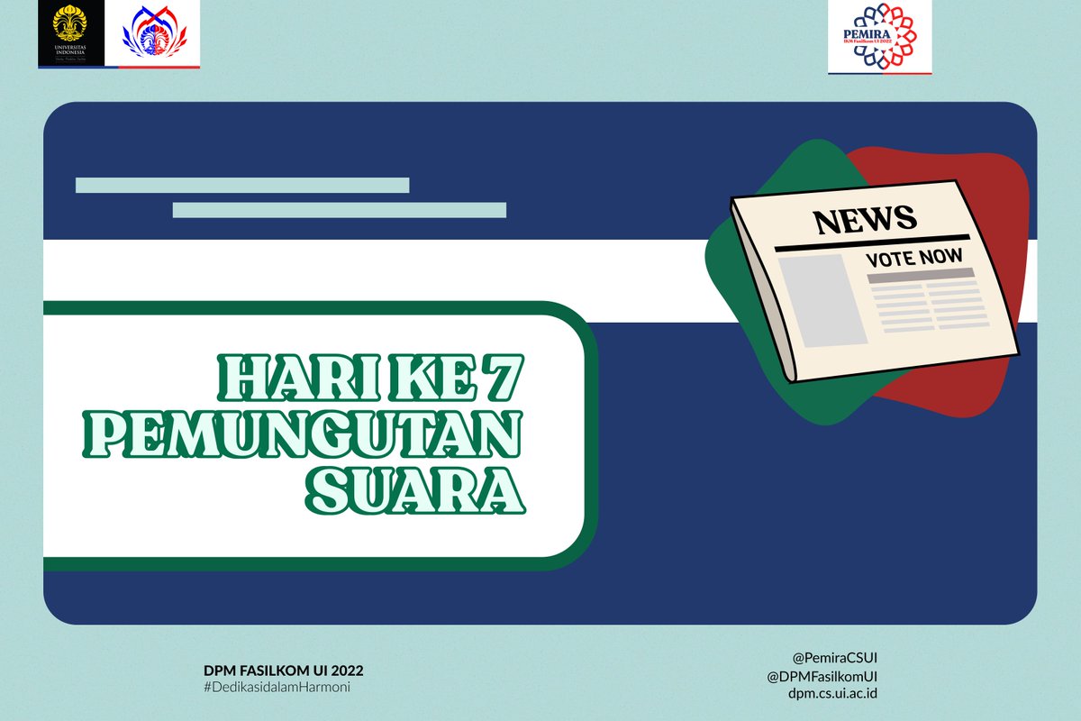 PemiraCSUI's tweet photo. [HARI TERAKHIR PEMUNGUTAN SUARA]

Selamat siang, IKM Fasilkom UI! 🔵🔴

Hari ini adalah hari terakhir pemungutan suara! Jangan lupa gunakan hak pilih kalian dengan bijak pada situs berikut ya!👇

https://t.co/o5pL5EC5jE
https://t.co/o5pL5EC5jE
https://t.co/o5pL5EC5jE https://t.co/efLriAkL4d