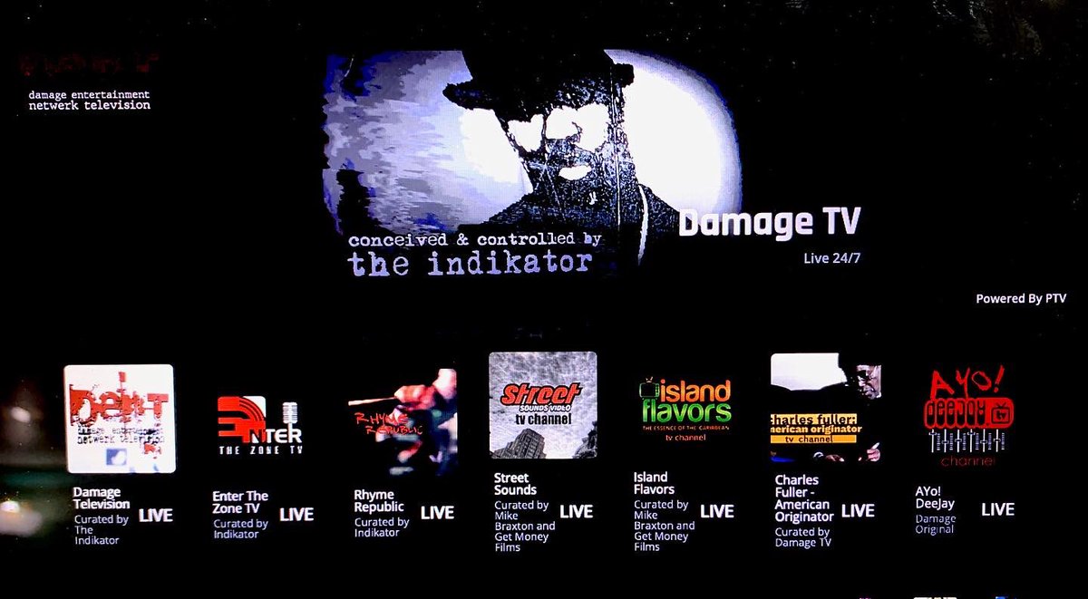 Damage_TV's tweet photo. Damage TV Netwerk new look.. Get your own channel and expand your brand. https://t.co/8Q1uT7F71K