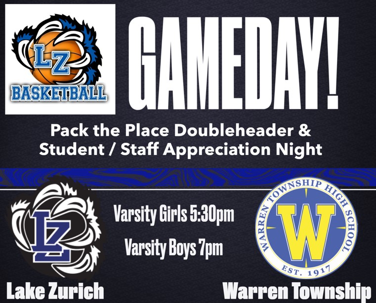 Friday Night!!  Boys/Girls Doubleheader!  1st 200 LZ students receive a free LZ Athletics T-Shirt. All LZ students w/ STUDENT ID will get in FREE. Students w/o Student ID, will have to purchase a GoFan ticket. Doors open at 5pm. #lznation