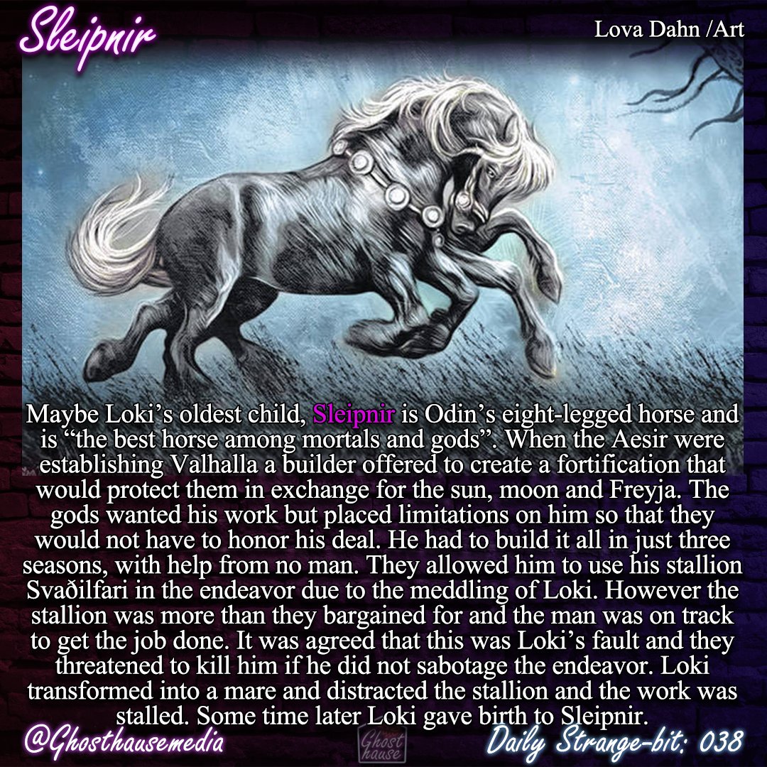 ghosthausemedia's tweet photo. Daily Strange-Bit: 038
Sleipnir
Type: Mythology (Deity)

I love that Loki is so willing to just do what's gotta be done. 
#loki #Norsemythology #mythology https://t.co/3tHH3uoxco