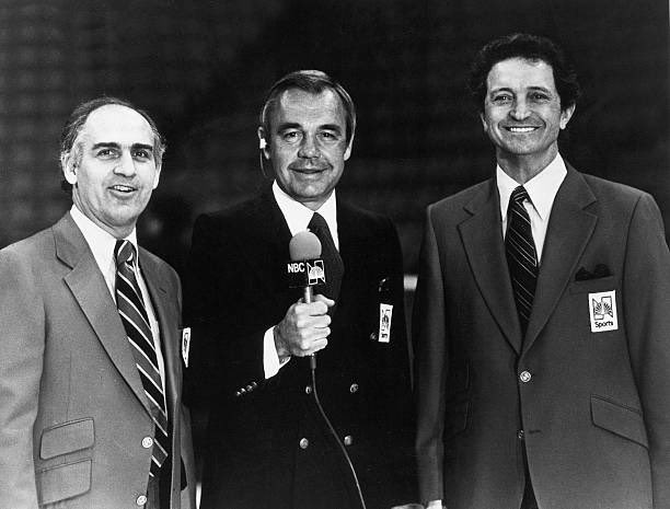 announcerskeds's tweet photo. Billy Packer, Dick Enberg & Al McGuire with NBC Sports in 1980. #RIPBillyPacker https://t.co/re76oee675
