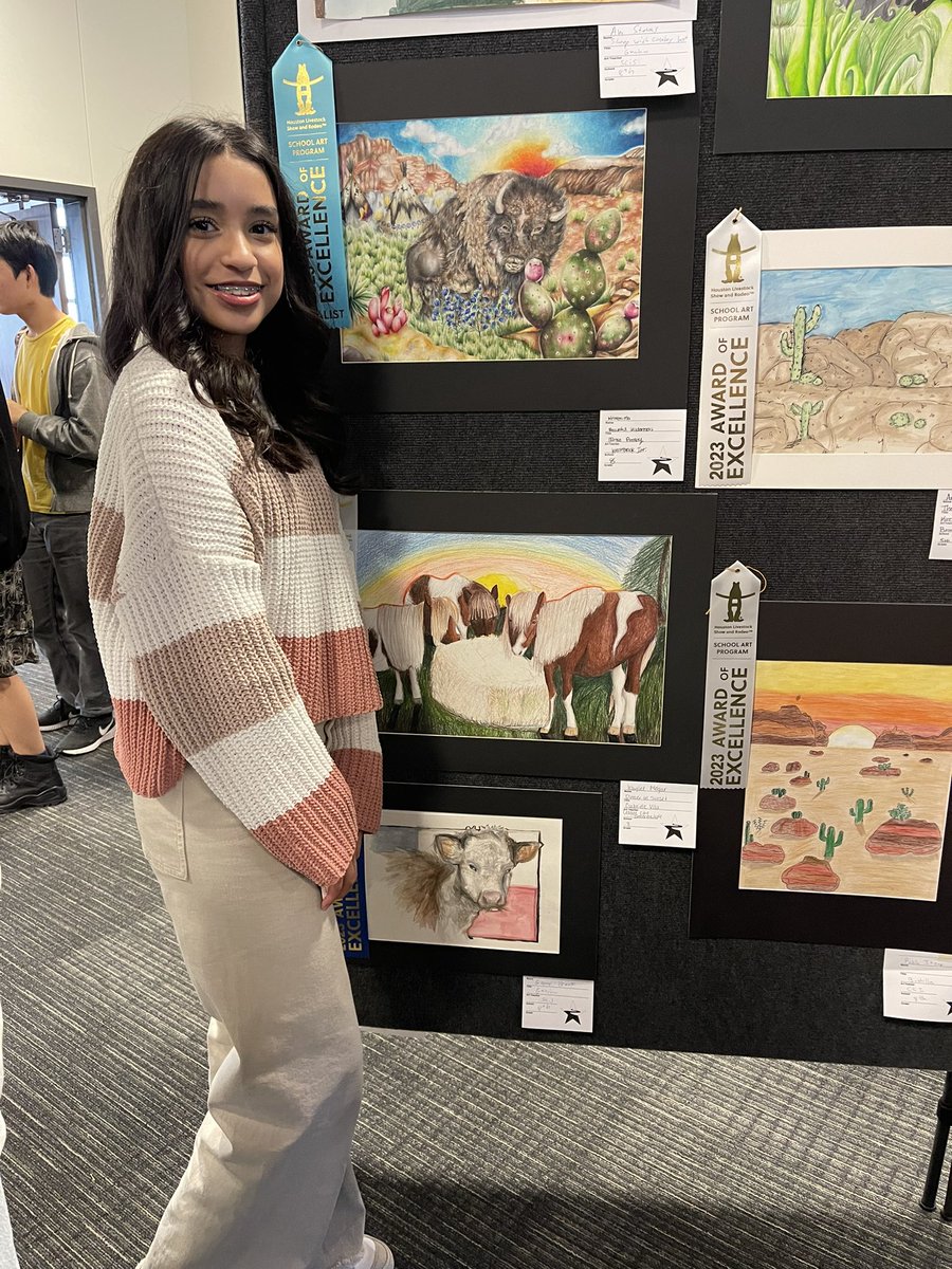 CCISD_VPA's tweet photo. The CCISD Rodeo Art Exhibition was a huge success! So many talented artists from kindergarten through 12th grade! Many thanks to all who came out tonight to support these students and teachers! https://t.co/RTNuJjgvsh