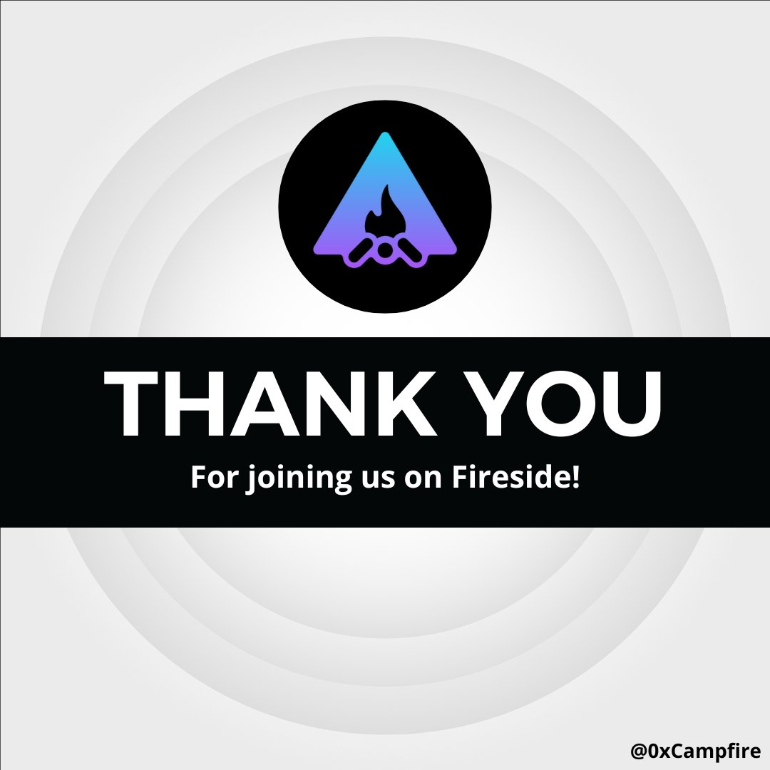 0xCampfire's tweet photo. Thank you to @joncates for an awesome chat on Fireside tonight! Appreciate you joining us! https://t.co/BK18YbOYl0