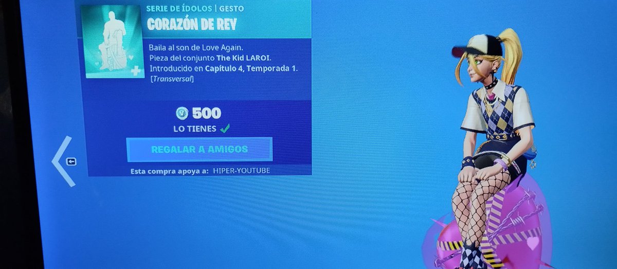 Irvin23052's tweet photo. @Hiperop qui ocupando el poderososimo código hiper-yourubr en la tienda el fortnite :D https://t.co/IQp5o91zCE