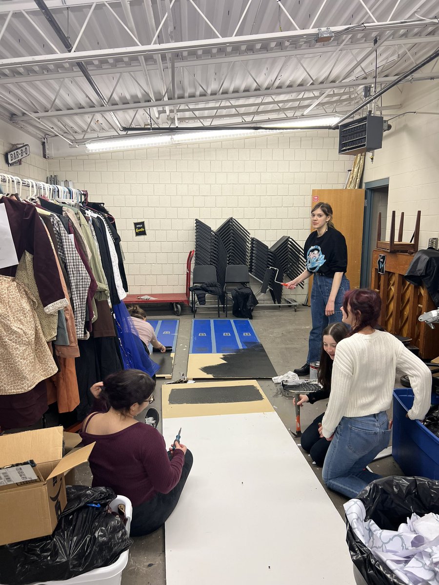 lancerdramaclub's tweet photo. Our Stage Crew is hard at work getting ready for our show of My Fair Lady! Don’t forget to get your tickets at https://t.co/4rcJ2PMia8 #destinationderrynh #derryoperahouse #artsmatter @Londonderry_lhs https://t.co/WtaePkbWM5