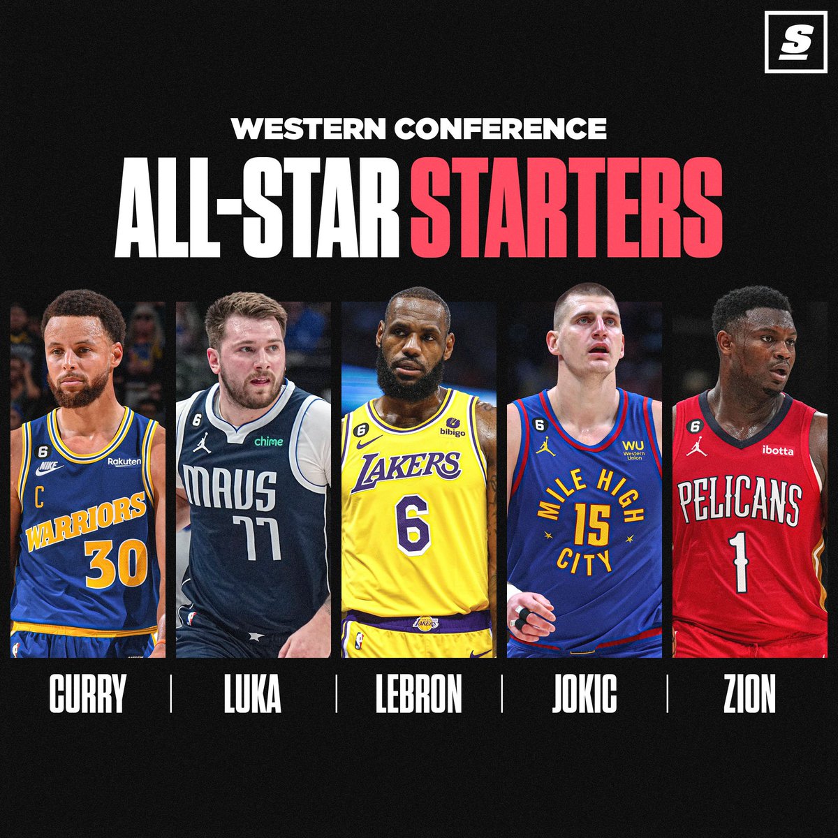 NBAdoPovo's tweet photo. OS TITULARES DO ALL-STAR GAME DA CONFERÊNCIA OESTE

apenas https://t.co/YZmetMoe0z