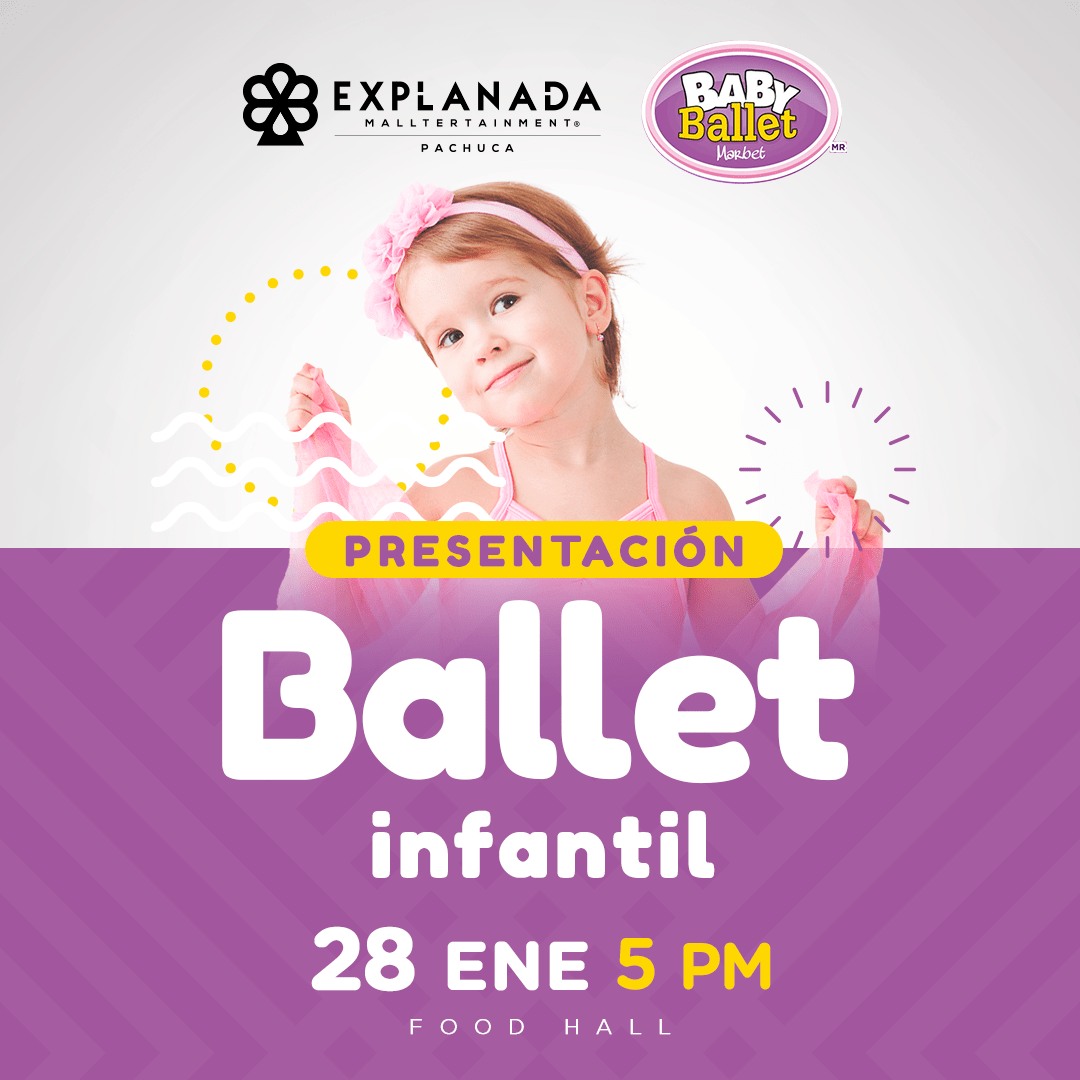 ExplanadaPAC's tweet photo. Este fin de semana disfruta de la muestra de Ballet infantil con Baby Ballet Marbet" Pachuca". 🩰
¡No te la pierdas este sábado en la zona de Food Hall de #ExplanadaPachuca! https://t.co/Alc0SiYKdD