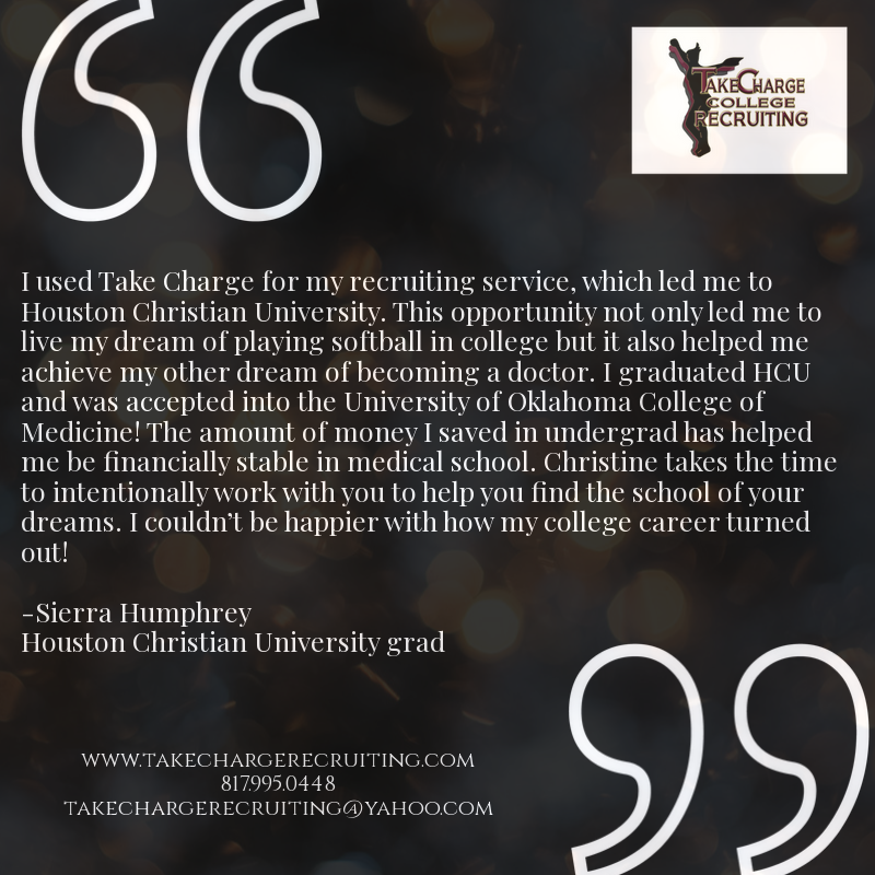 🥎See what division 1 graduate, Sierra Humphrey, has to say about her experience with @takecharge_sb! 🥎
