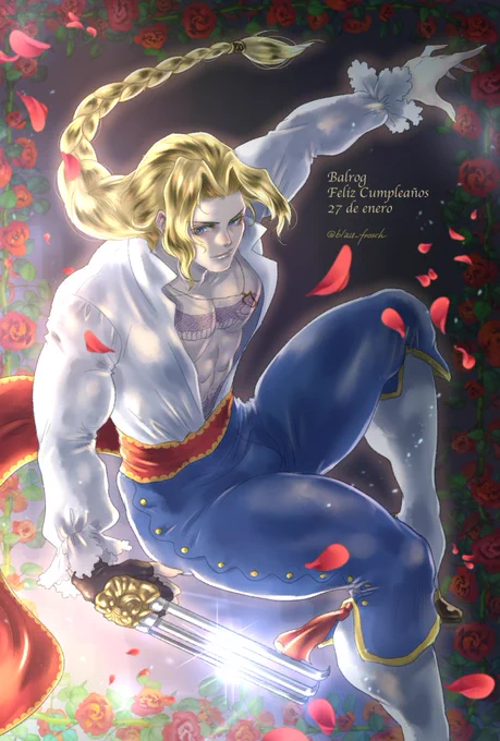 バルログ様お誕生日おめでとうございます過去絵( '-`).。oO (新規絵制作中…#StreetFighter#格ゲーキャラ描こうぜ 