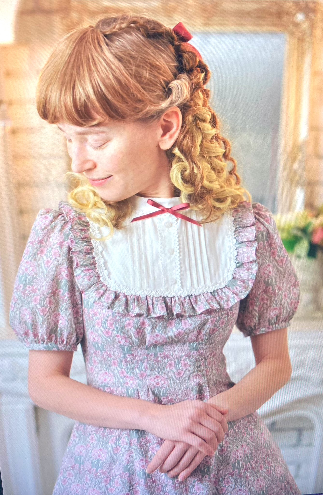 未使用 Victorian maiden ブリティッシュマリンパフスリーブドレス-