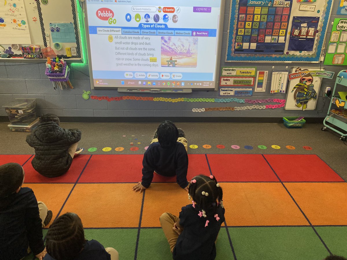 mrs_santore's tweet image. Today was all about clouds and rain! We made our shaving cream clouds rain down with awesome colorful rain! #Spaghtisgreat #KinderCrew and then we got to use our new app Pebble Go to learn more about rain and cloud! 🌧️